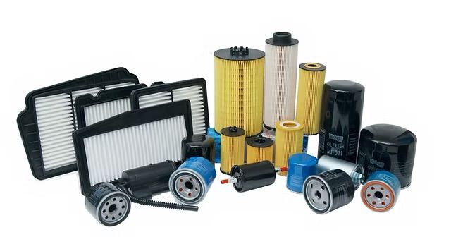 Assorted automotive filters including oil, air, and fuel filters